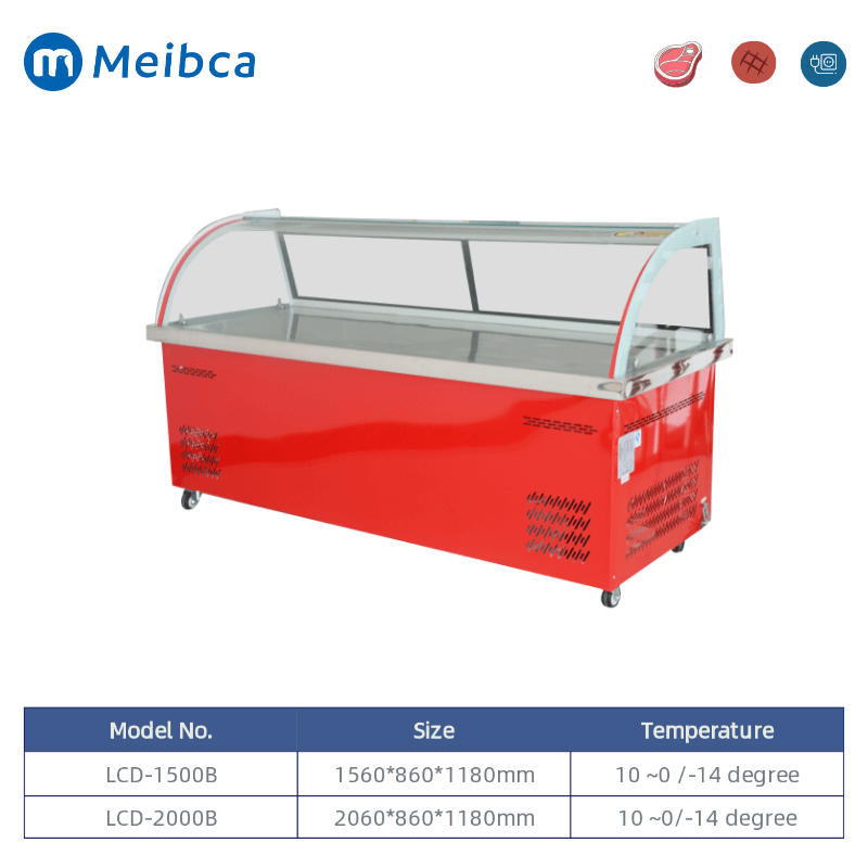 Refrigerated Meat Display Fridge Showcase With Storage Refrigerator 