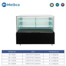 Square Glass Marble Base Cake Display Refrigerator