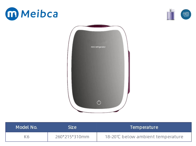 Mini Mirrored Makeup Refrigerator Fridge Mirror LED Beauty Skincare