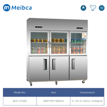 6 Doors Vertical Upright Commercial Kitchen Freezer