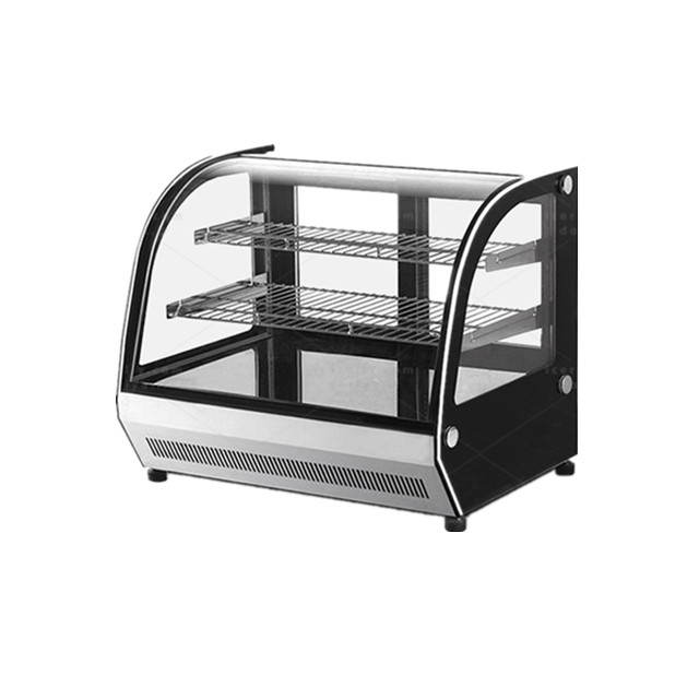 Stainless Steel Curved Glass Table Top Cake Display 