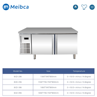 2 Doors Bar Under Counter Top Table Fridge