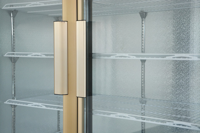 Commercial Swing Display Glass Door Vertical Upright Freezer With Adjustable Shelves LED Light 