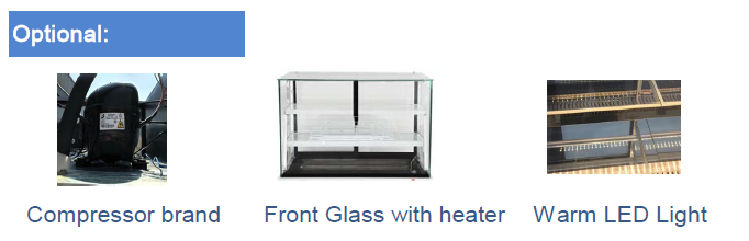 Square Glass Deli Display Refrigerator Showcase 