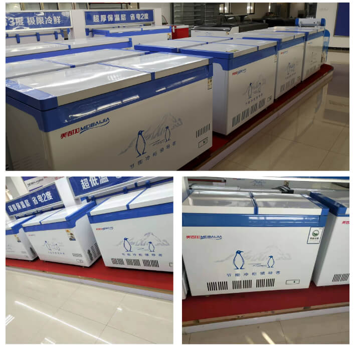 White Double Temperature Chest Freezer Price For Sale