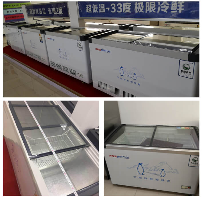200 Liter Glass Door Display Chest Type Freezer