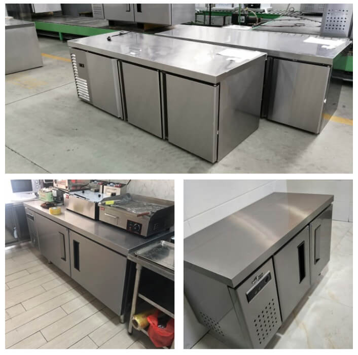 2 Doors Bar Under Counter Top Table Fridge