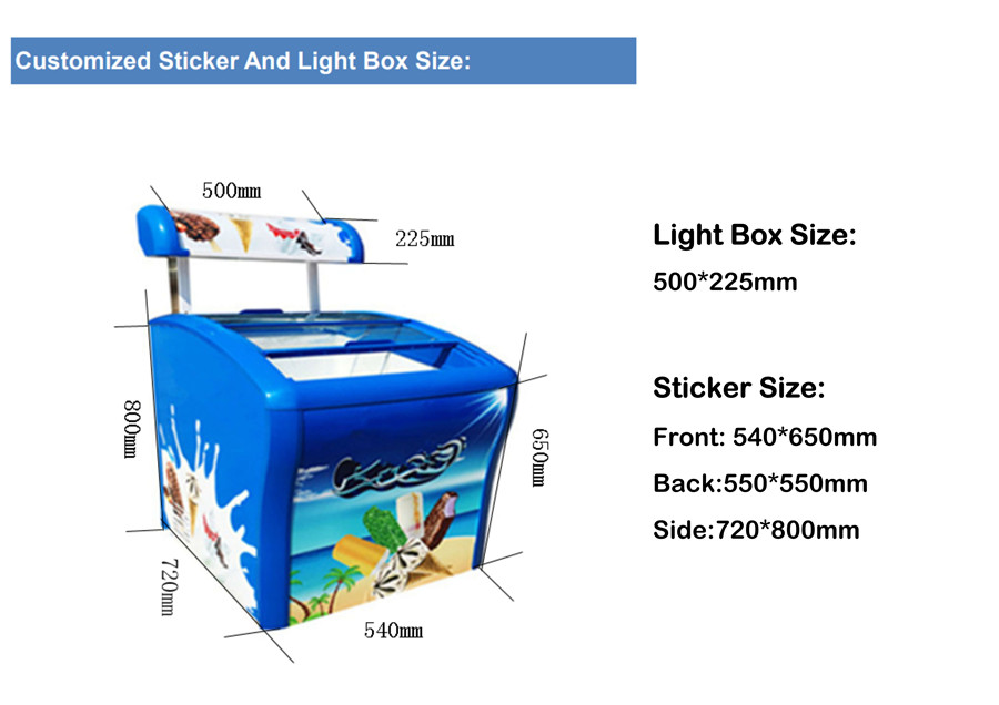 Mini Glass Door Ice Cream Deep Freezer