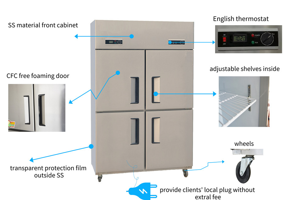 4 Doors Industrial Cupboard Freezer For Restaurant Kitchen&nbsp;