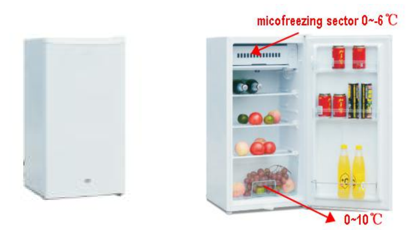 Features of 90 Litres Single Door Hotel Guest Room Mini Refrigerator Built-in Fridge: