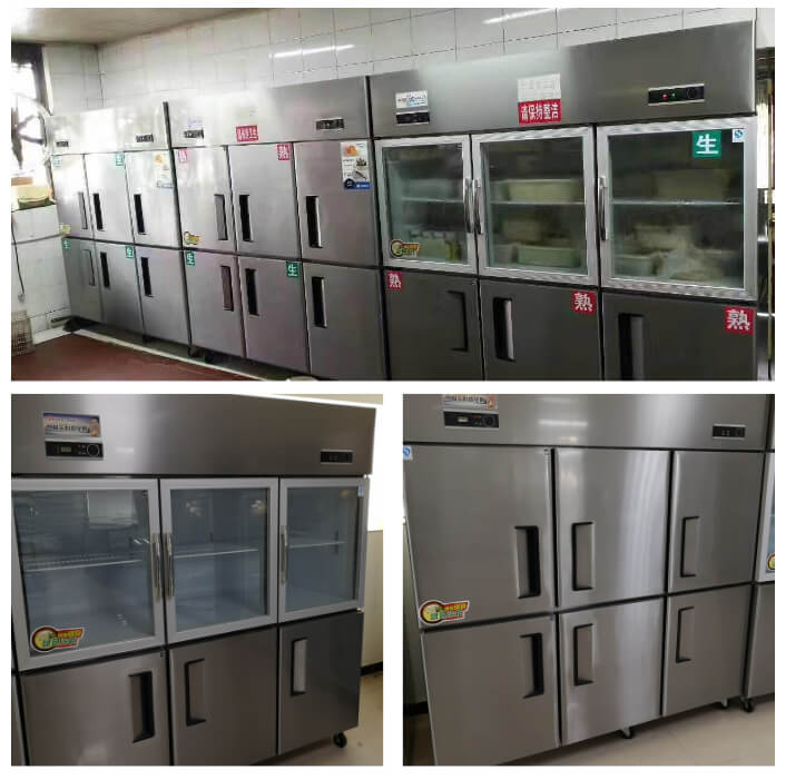 6 Door Stainless Steel Half Chiller Half Freezer